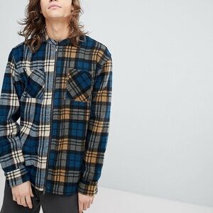 Fairplay Zip Through Shirt With Contrast Check Small